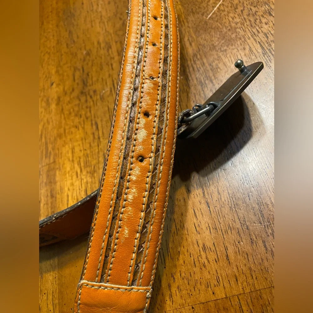 Kabota tractor‎ 15th anniversary buckle and leather bonded belt Size 46. Vintage